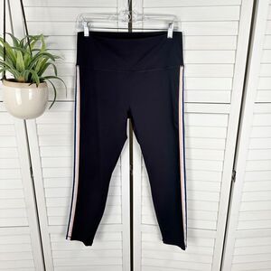 Zyia Active Pink Rainbow Luxe Ribbon Leggings Black‎ 7/8 Size 12 Glitter Stripe